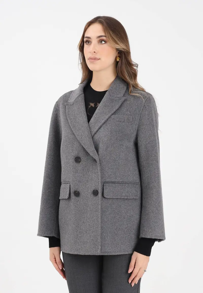 Cappotto corto grigio da donna