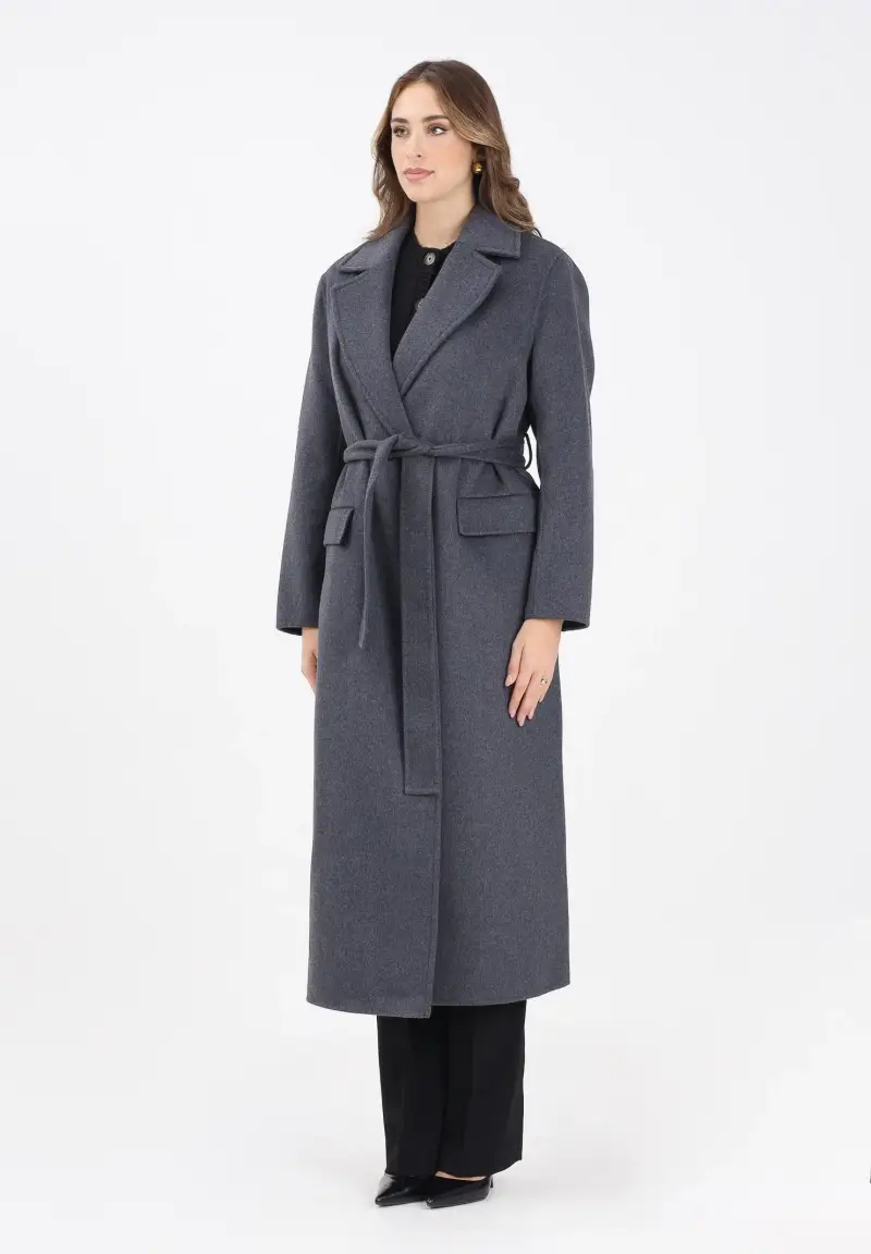Cappotto lungo grigio da donna