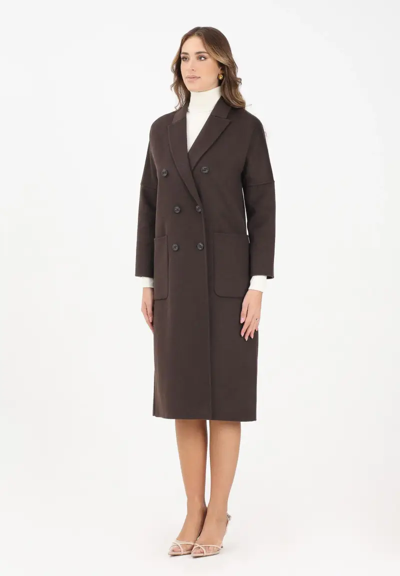 Cappotto lungo marrone da donna