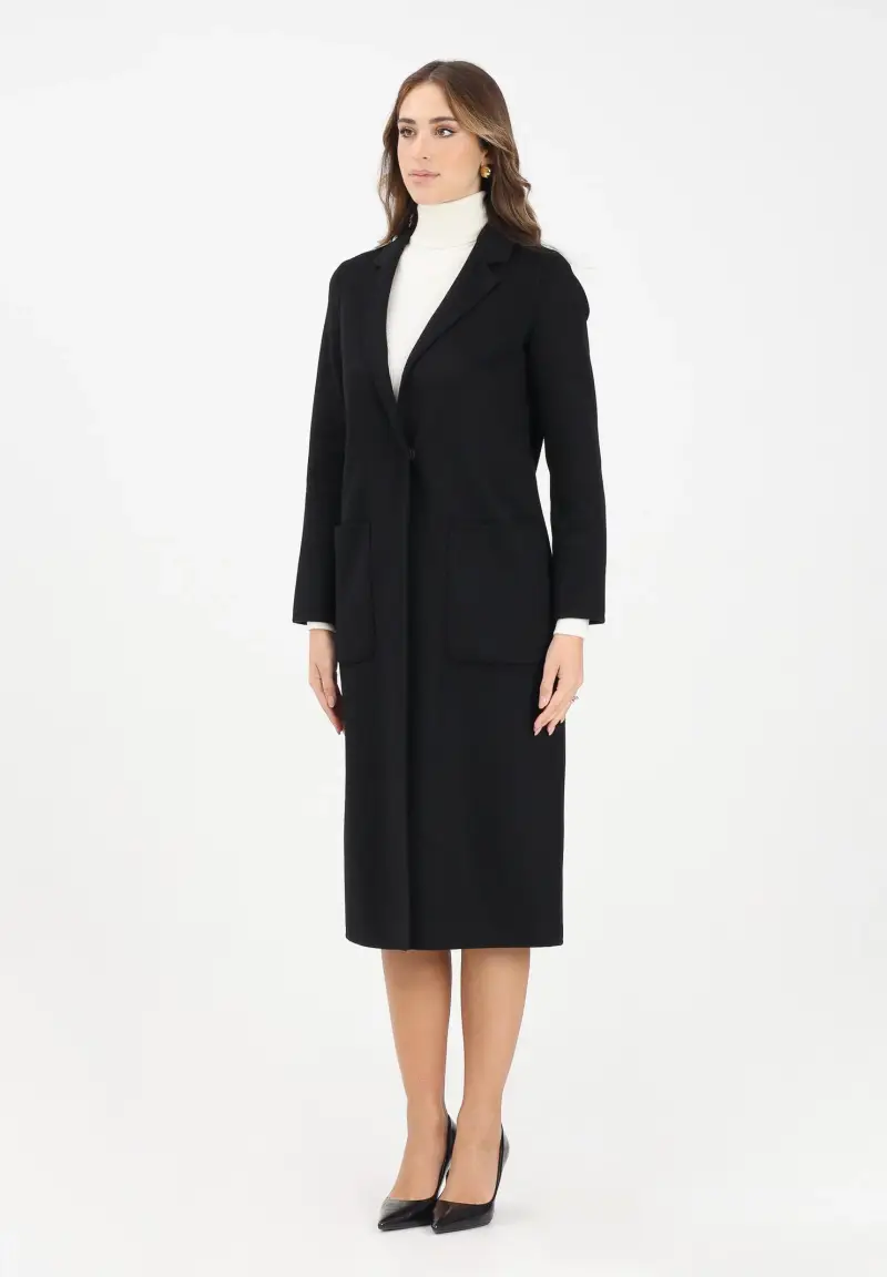 Cappotto lungo nero da donna