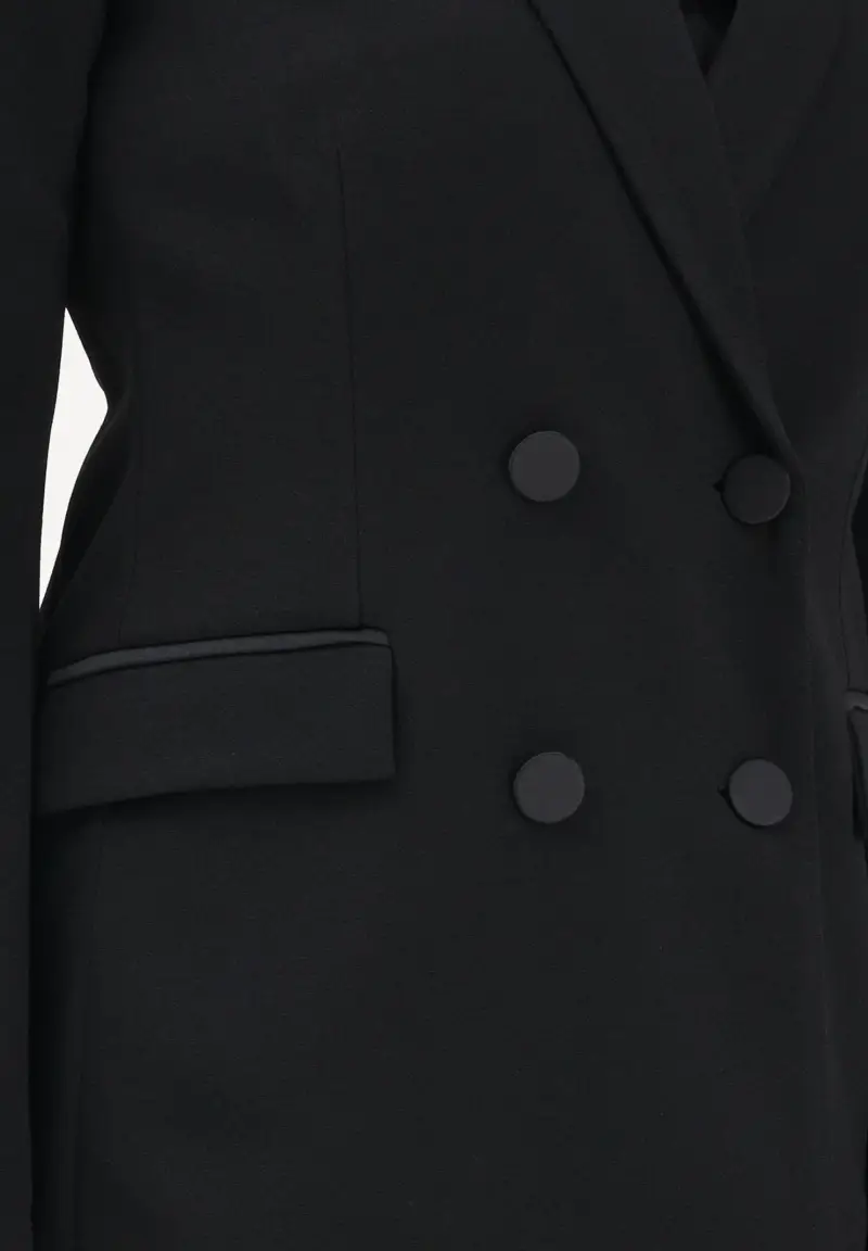Giacca doppiopetto nera da donna miniatura 3