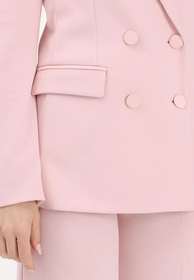 Giacca doppiopetto rosa da donna miniatura 3