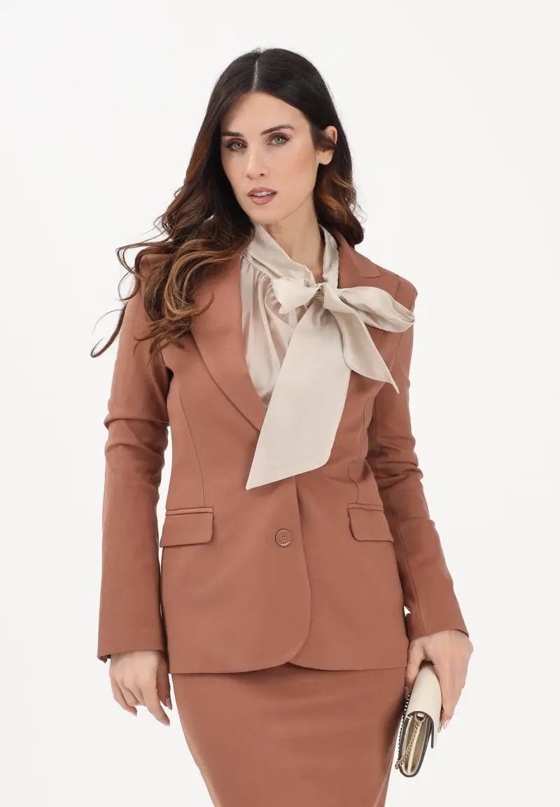 Giacca monopetto cuoio da donna miniatura 2