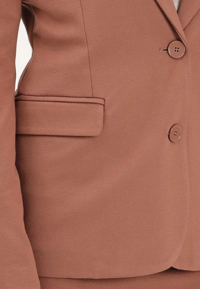 Giacca monopetto cuoio da donna miniatura 3