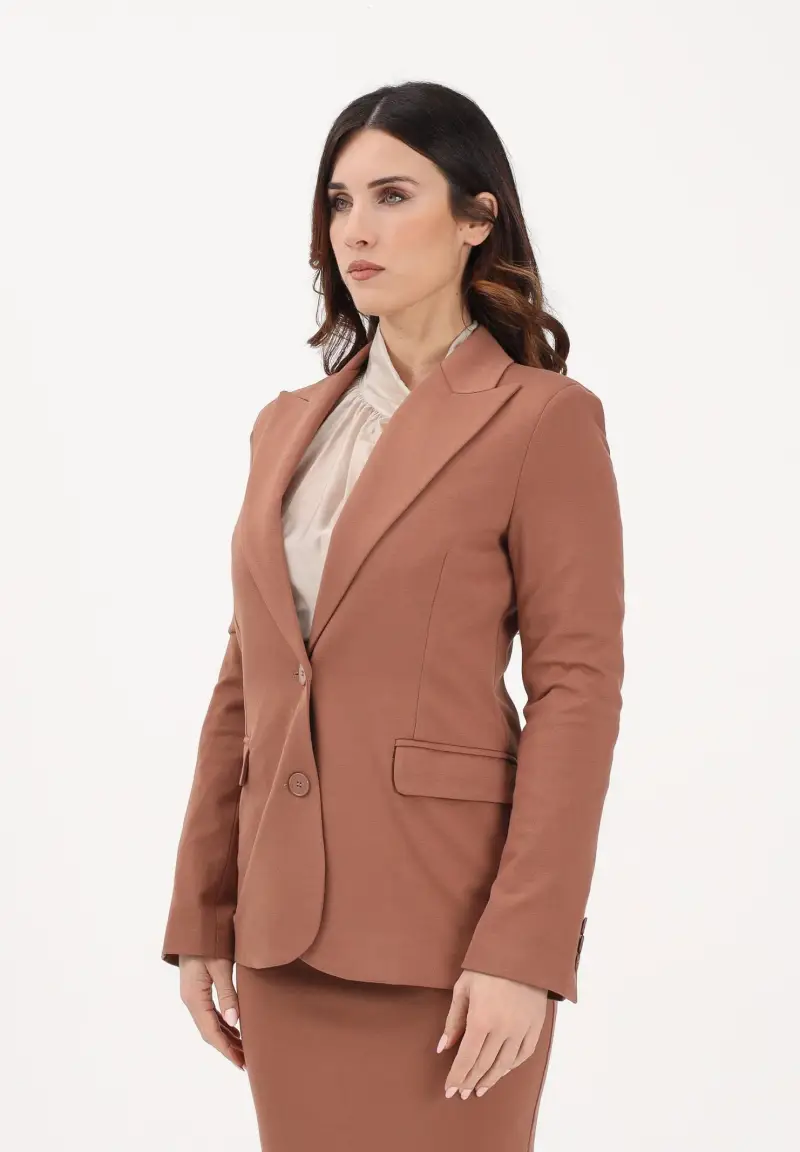 Giacca monopetto cuoio da donna