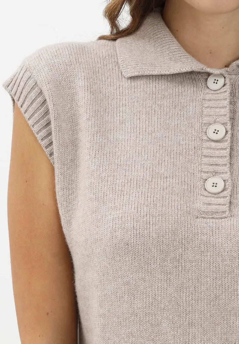 VICOLO Gilet Donna Beige 3622877 miniatura 3