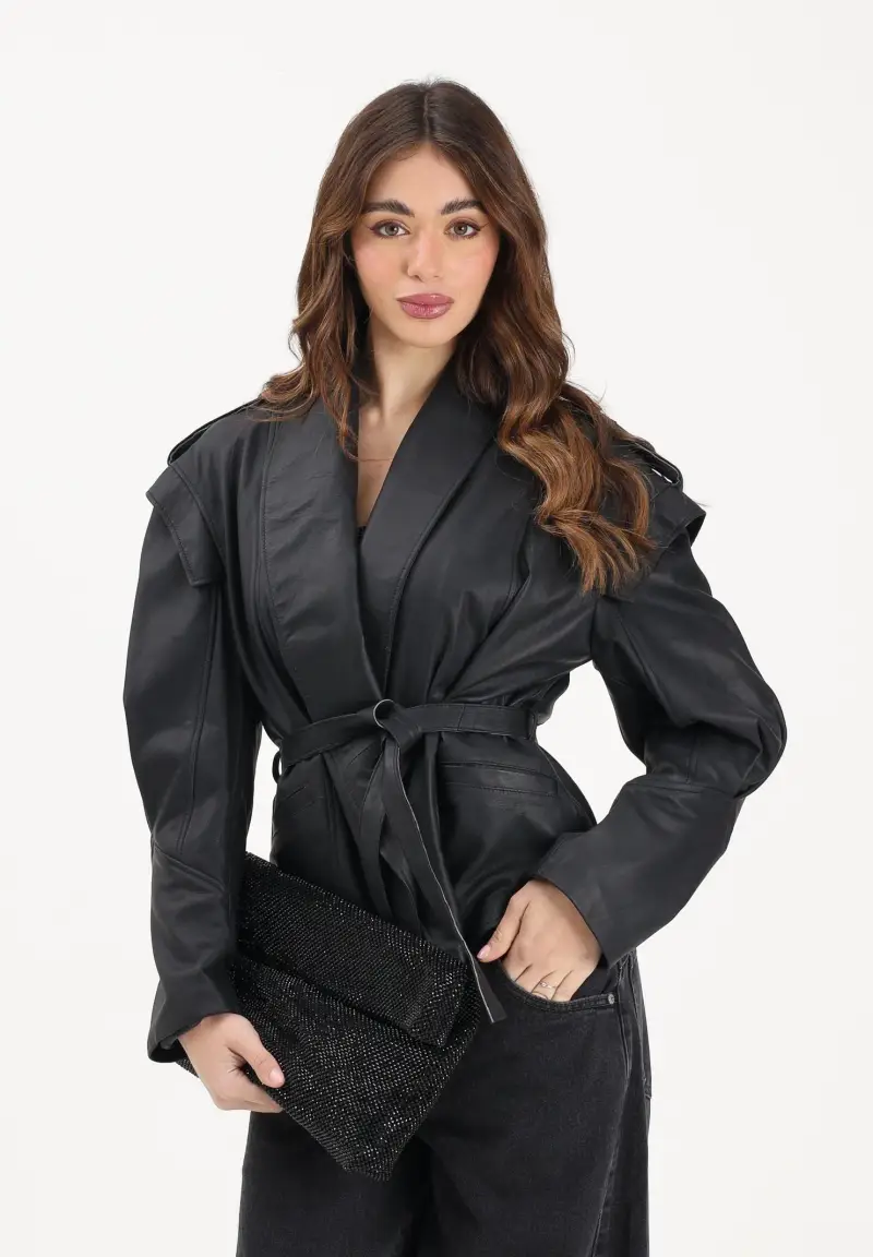 Giubbotto di pelle Marant nero da donna miniatura 2