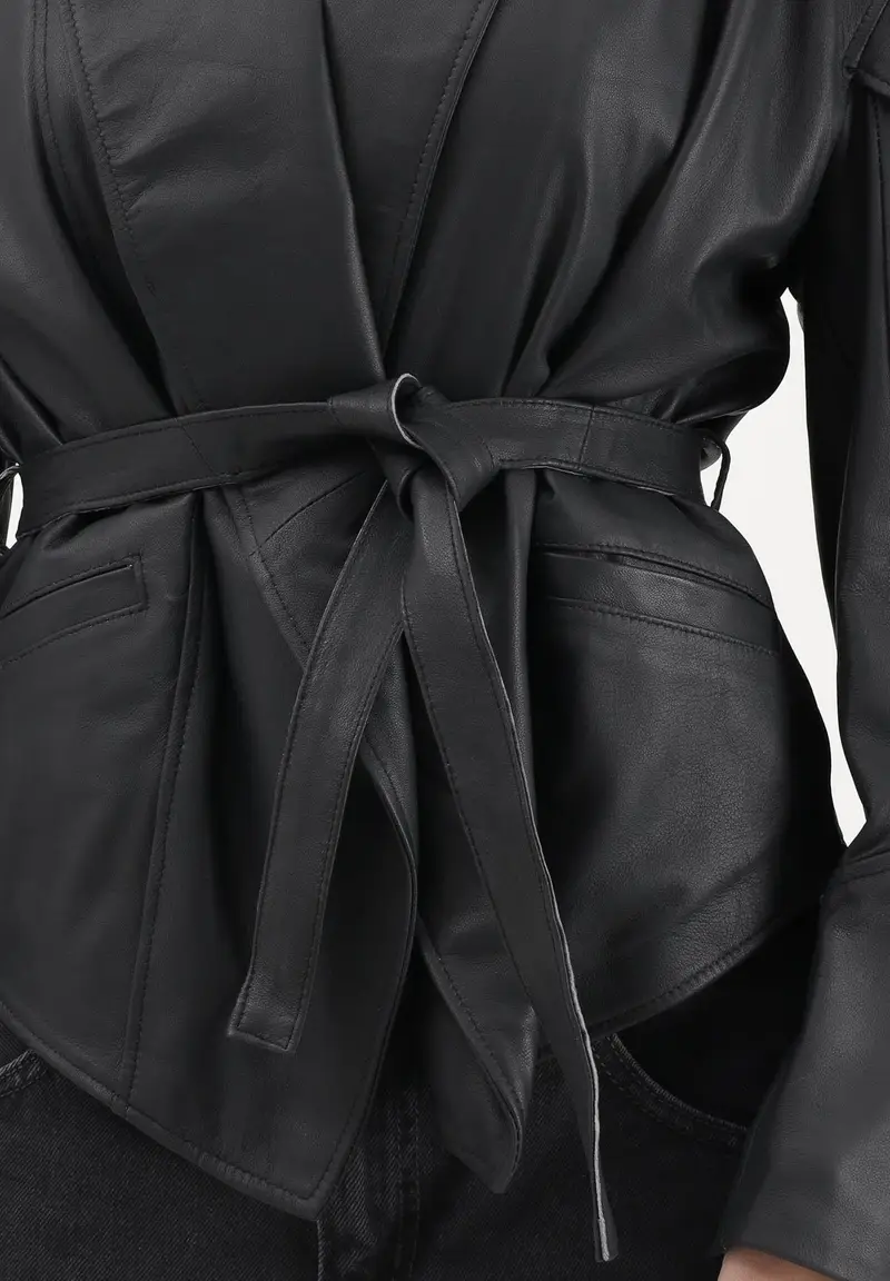 Giubbotto di pelle Marant nero da donna miniatura 3