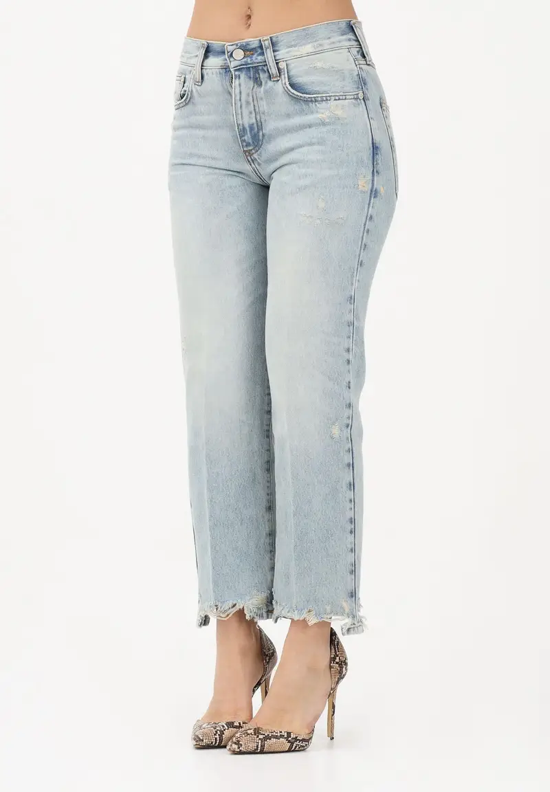 Jeans Zeke in denim chiaro sabbiato da donna