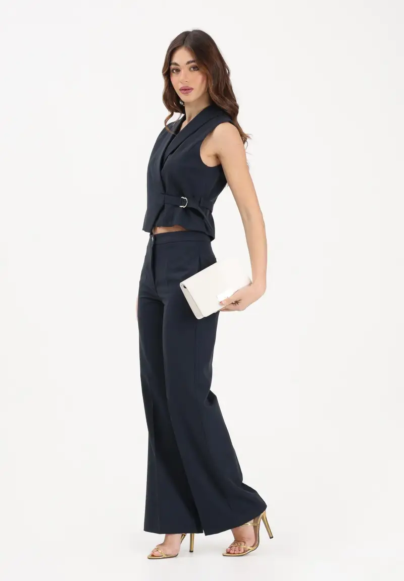 Pantalone elegante blu da donna miniatura 2