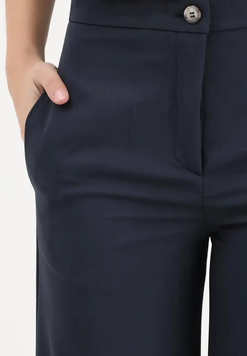 Pantalone elegante blu da donna miniatura 3