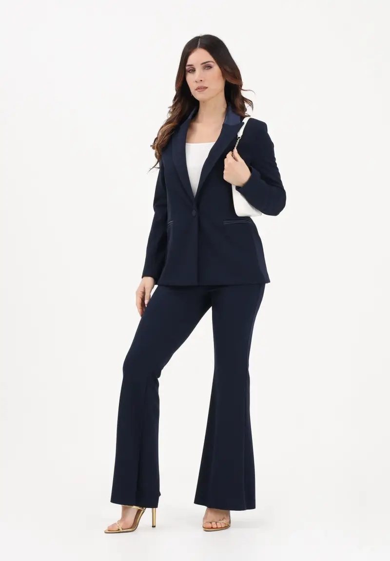 Pantalone elegante blu da donna miniatura 2