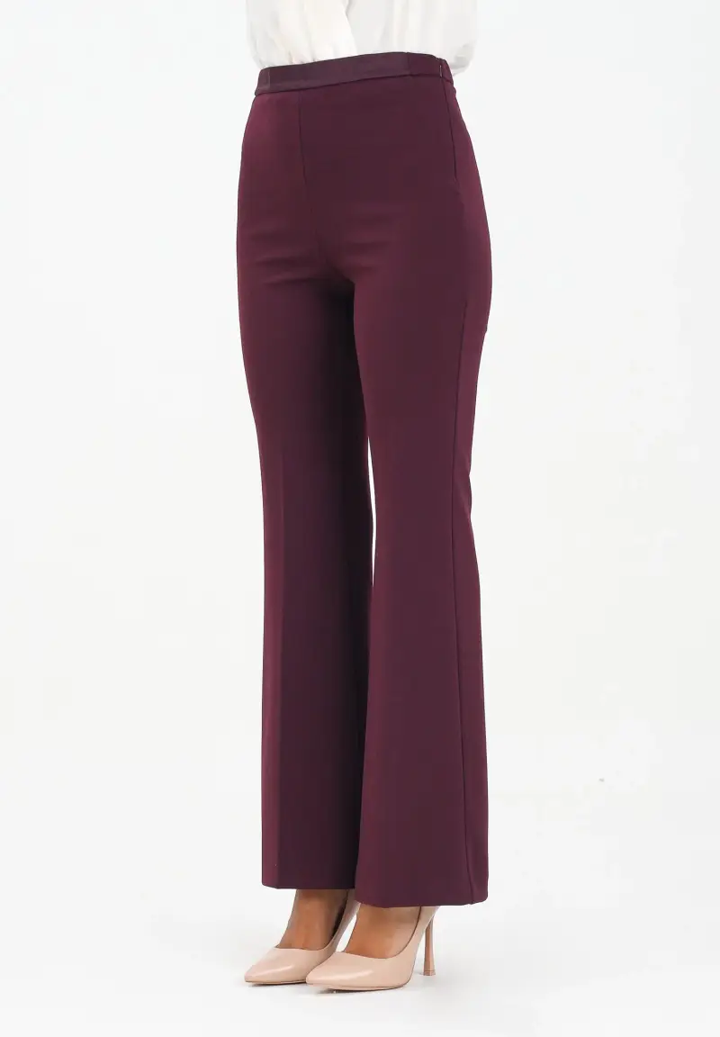 Pantalone elegante bordeaux da donna