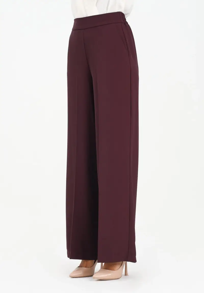 Pantalone elegante bordeaux da donna