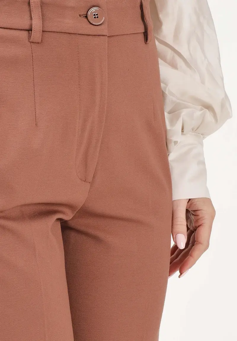 Pantalone elegante cuoio da donna miniatura 3