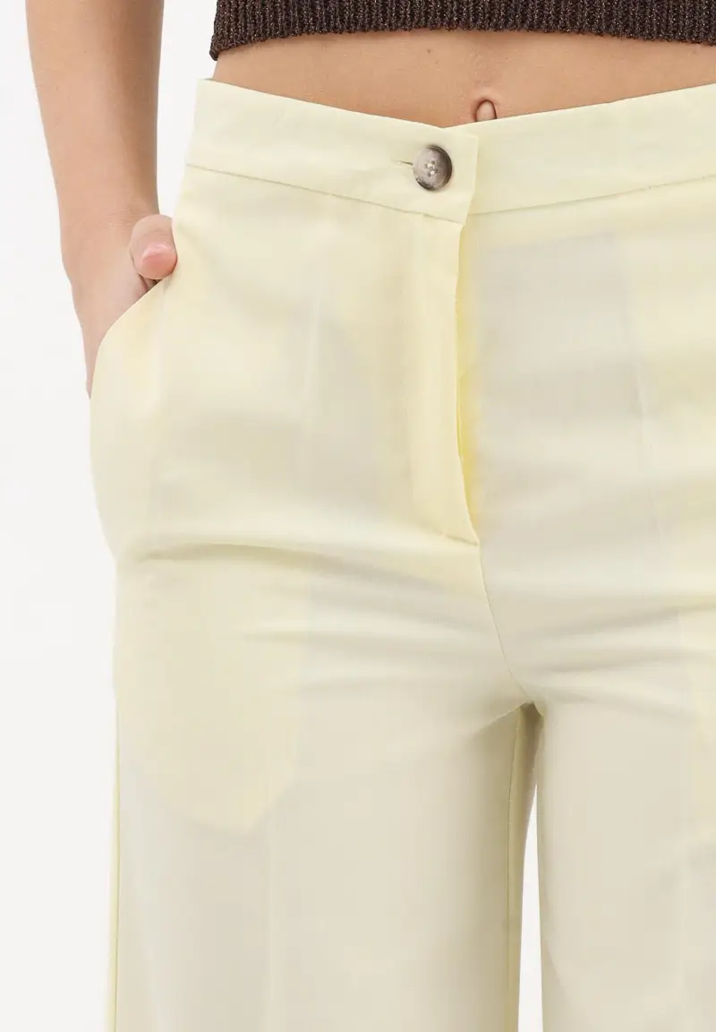 Pantalone elegante giallo da donna miniatura 3
