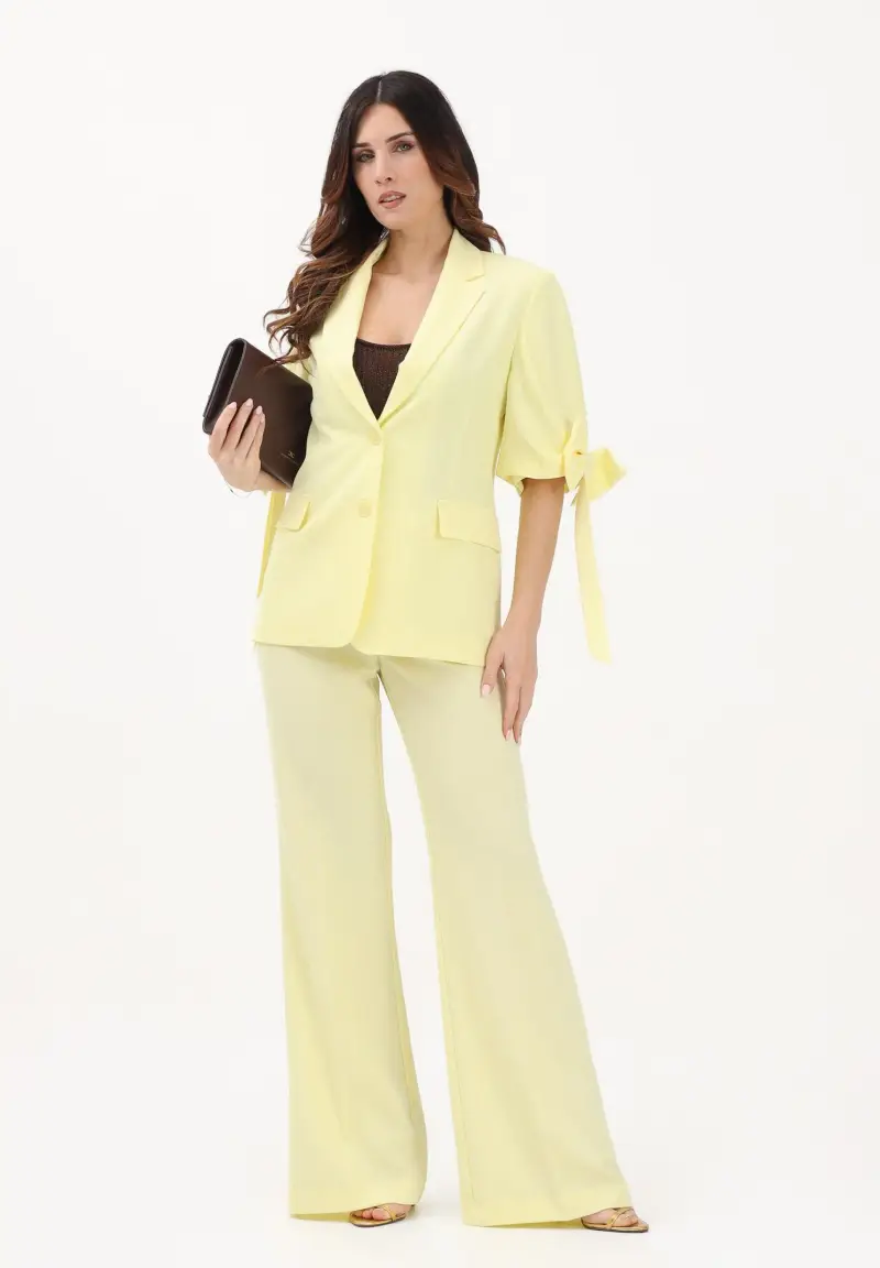 Pantalone elegante giallo da donna miniatura 2