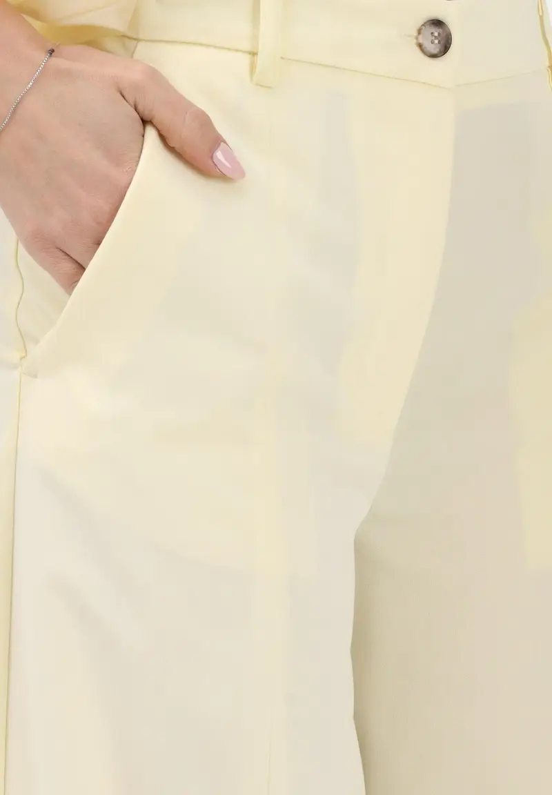 Pantalone elegante giallo da donna miniatura 3