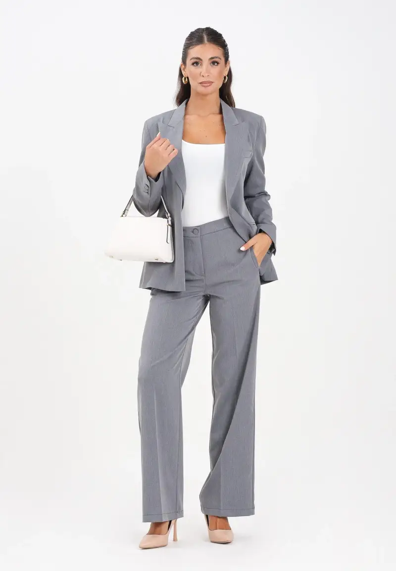 Pantalone elegante grigio da donna miniatura 2