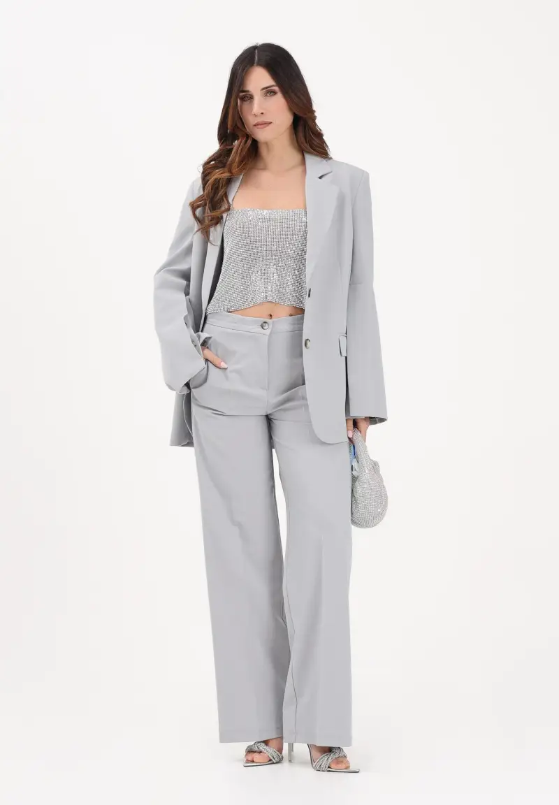 Pantalone elegante grigio da donna miniatura 2