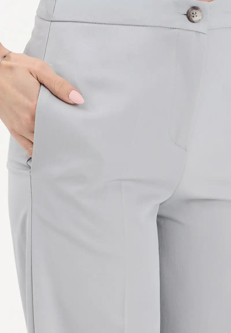 Pantalone elegante grigio da donna miniatura 3