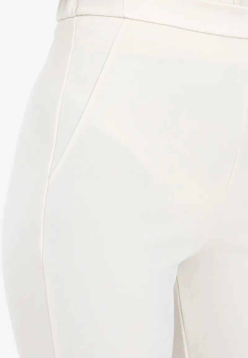 Pantalone elegante panna da donna miniatura 3