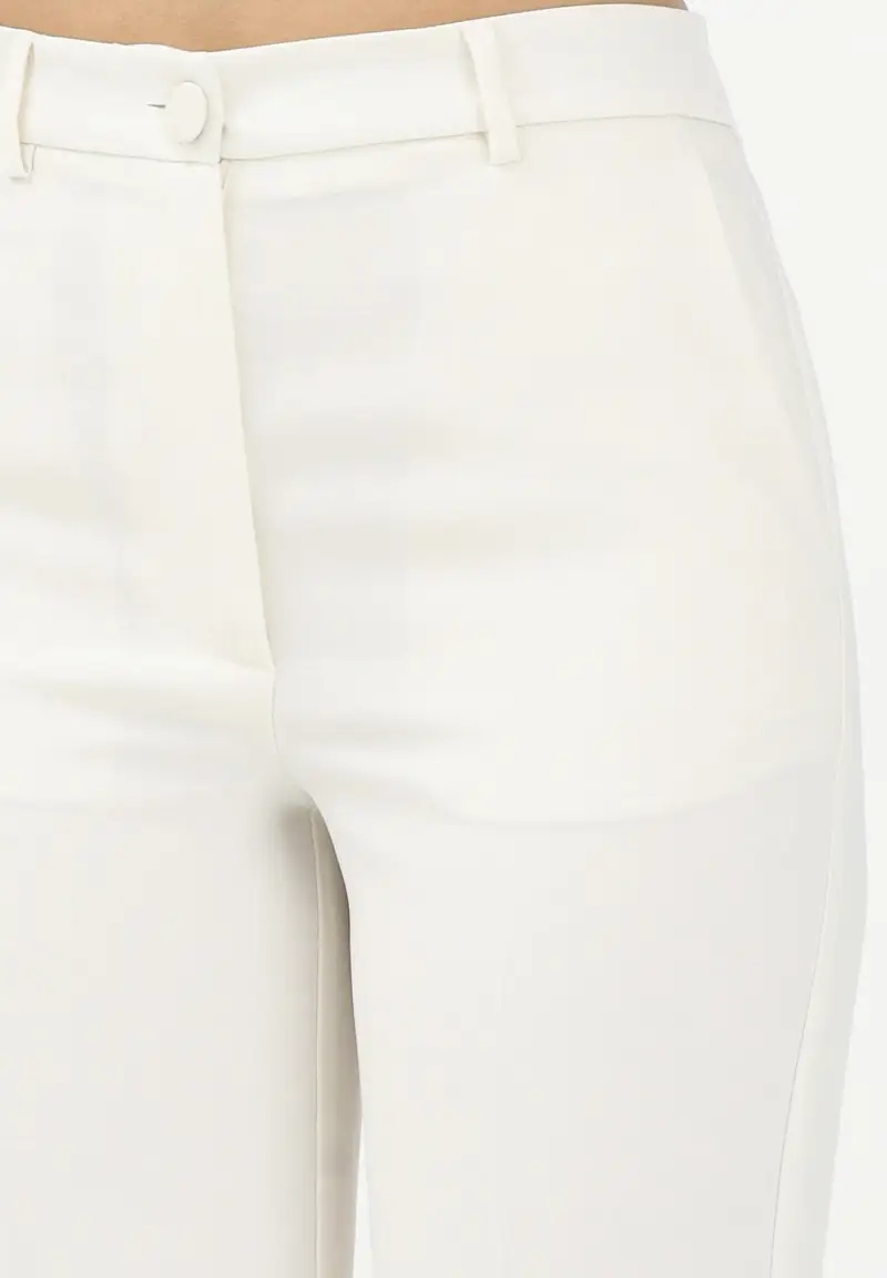 Pantalone elegante panna da donna miniatura 3