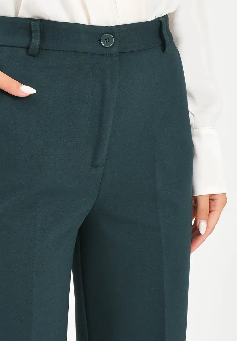 Pantalone elegante verde da donna miniatura 3