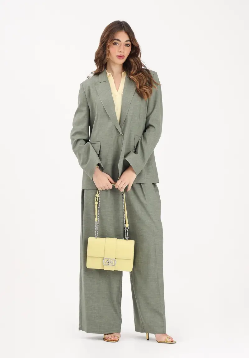 Pantalone elegante verde salvia da donna miniatura 2