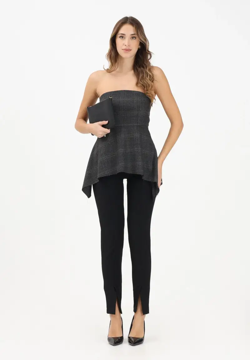 Pantalone nero da donna con spacchetti miniatura 2