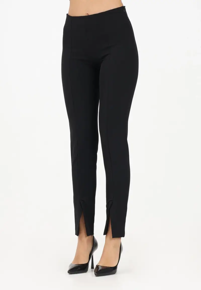 Pantalone nero da donna con spacchetti