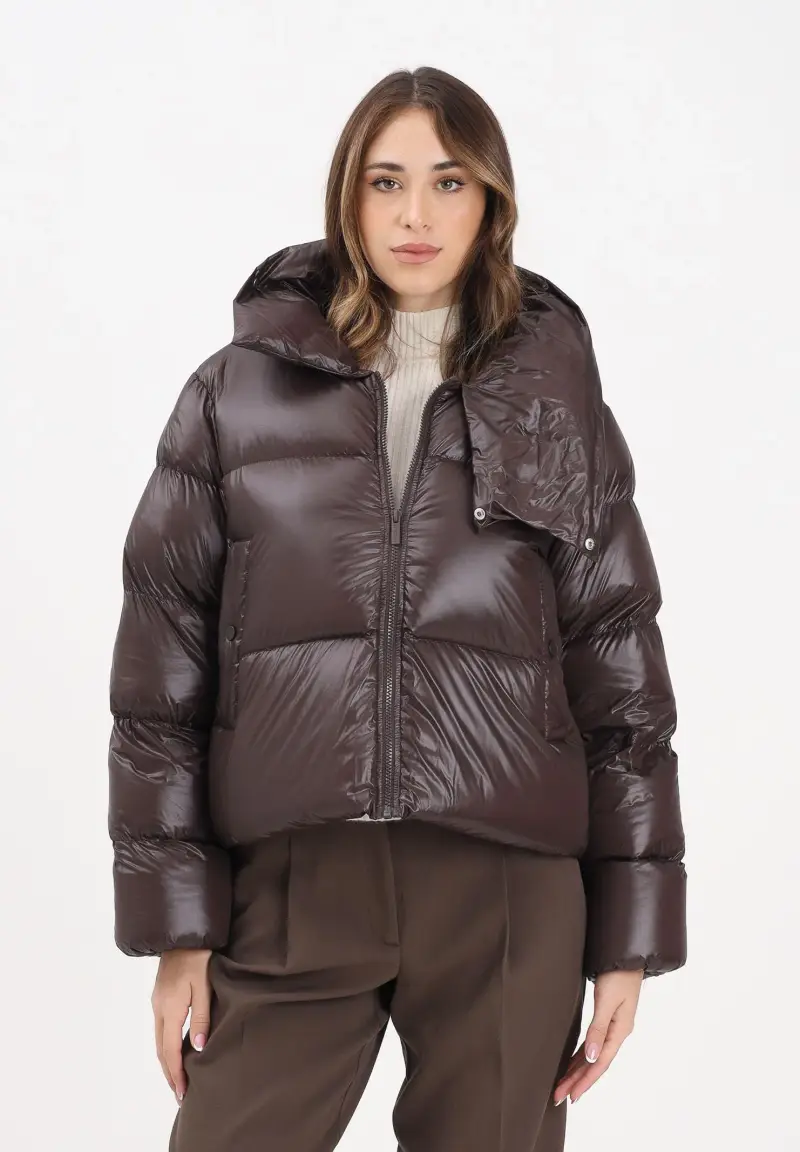 Piumino marrone da donna miniatura 2