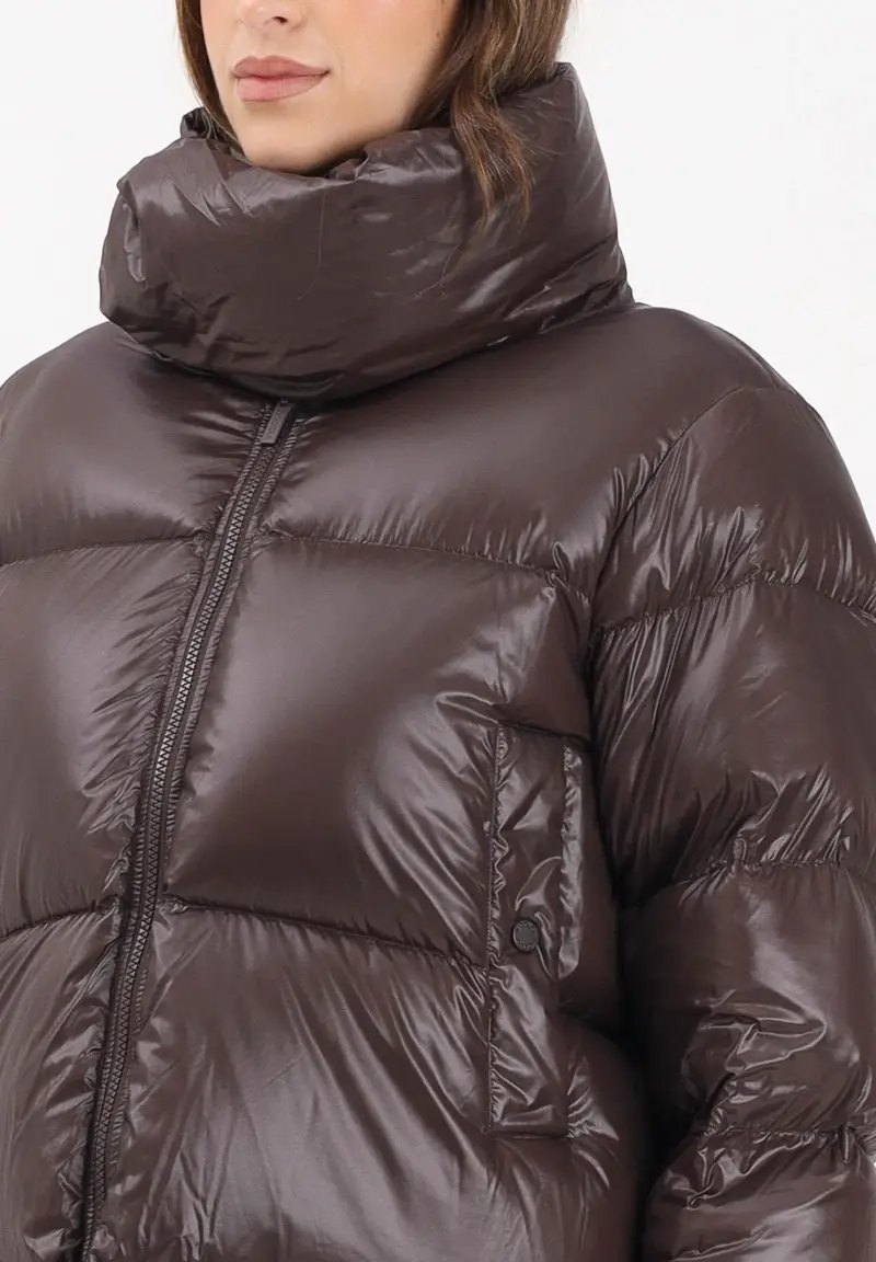 Piumino marrone da donna miniatura 3