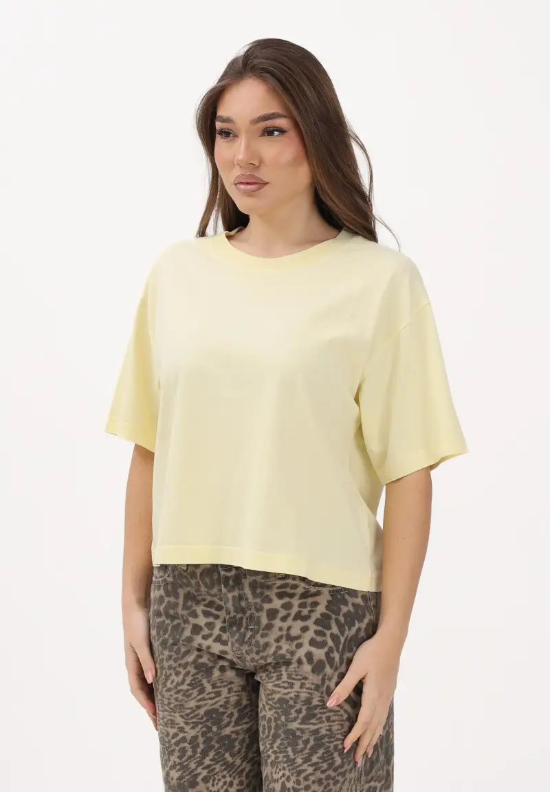 T-shirt a manica corta gialla da donna