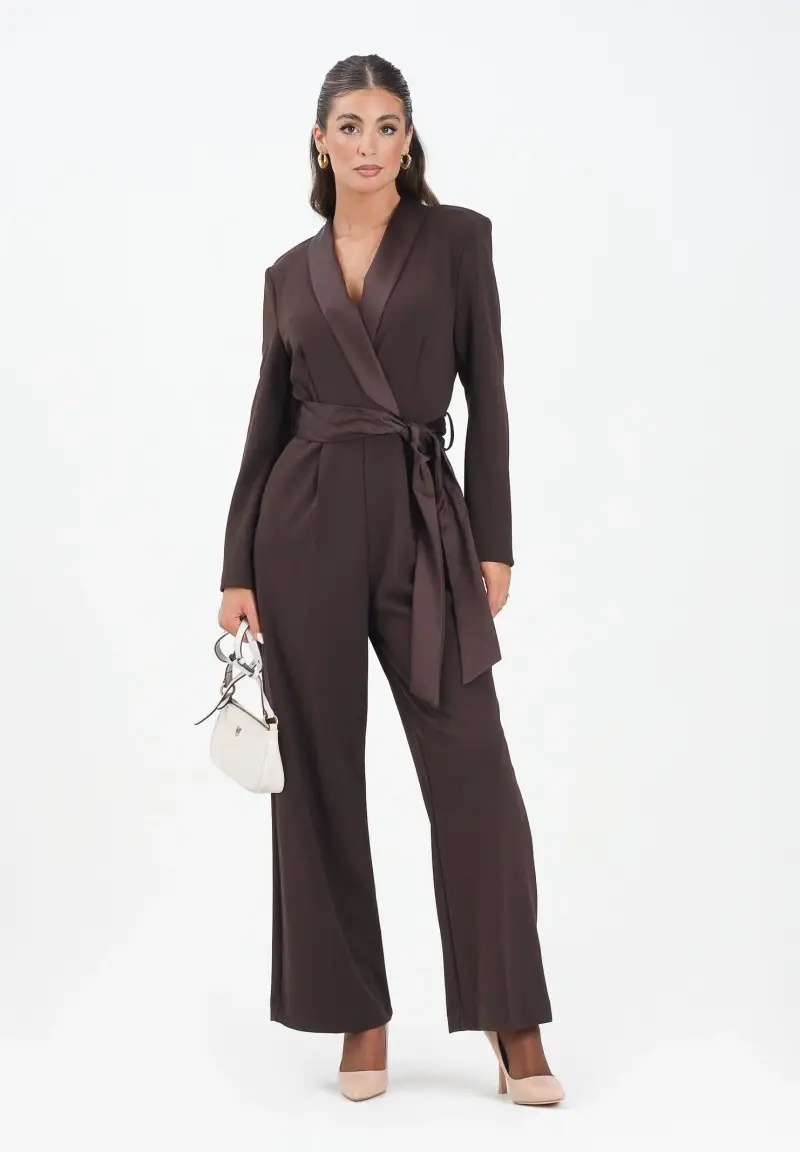 Tuta elegante marrone da donna miniatura 2