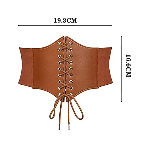 VicSec Cintura Elastica con Corsetto in Vita, Cintura con Lacci Retrò, Cintura Elastica Larga Nera per Donna Corsetto miniatura 3
