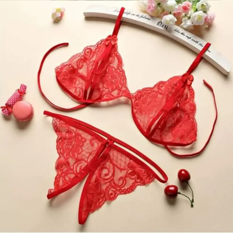 VicSec Set di Biancheria Intima da Donna 2 Pezzi di Lettere Completi Intimi Lingerie Sexy Hot per Sesso Aperto Cavallo miniatura 2