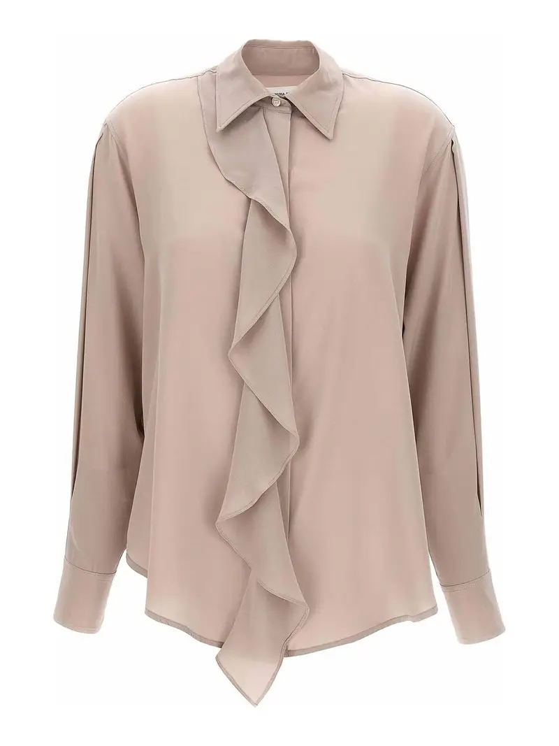 Asymmetric Ruffle Blouse Viola