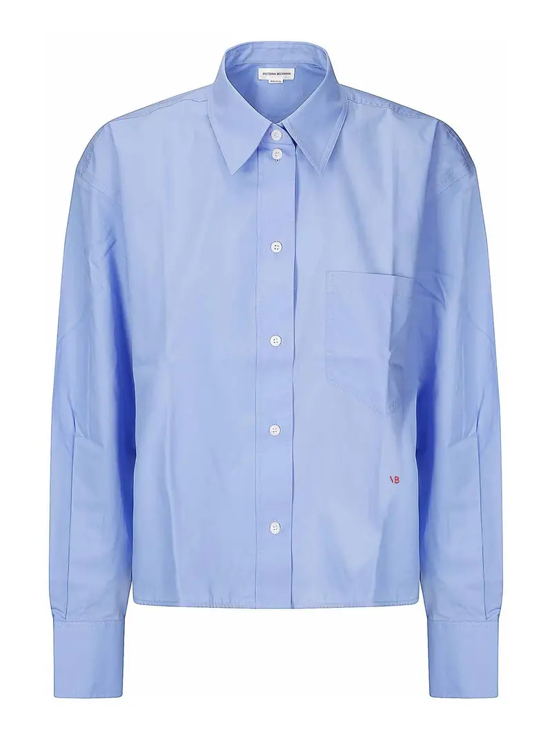 Camicia a maniche lunghe corta Blu