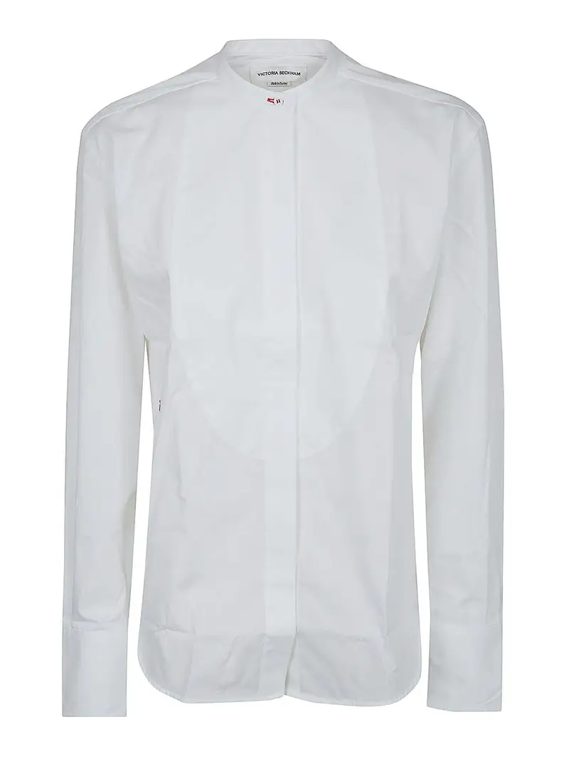 Camicia con dettaglio bavaglino Bianco