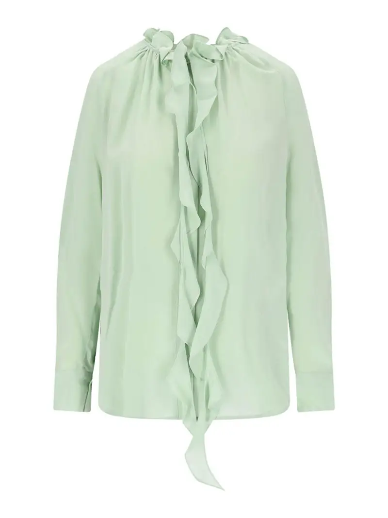 Camicia Con Ruches Verde