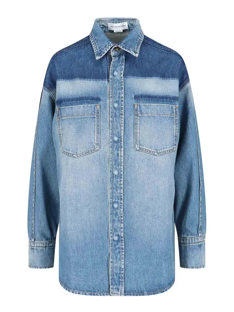 Camicia Oversize In Denim Blu