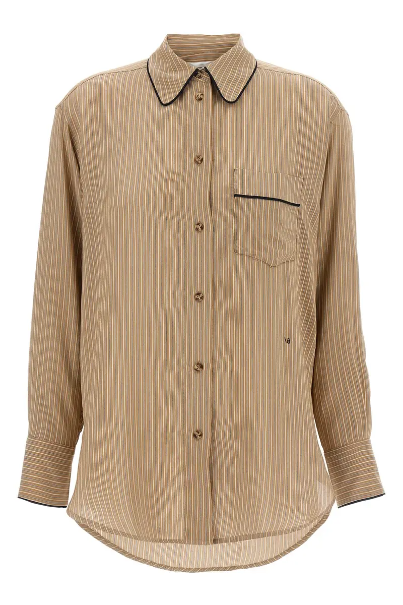 Camicia Piping Detail Pyjama Marrone