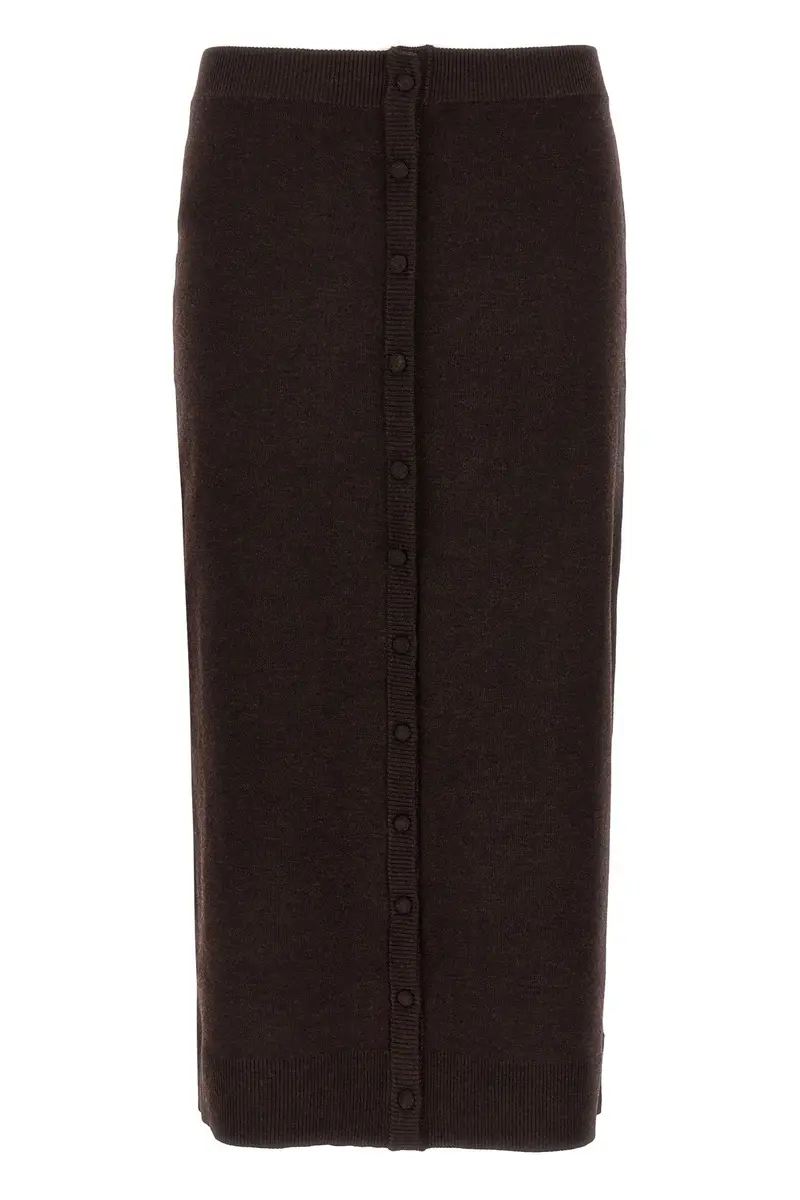 Gonna Midi 'Bottoni' Marrone