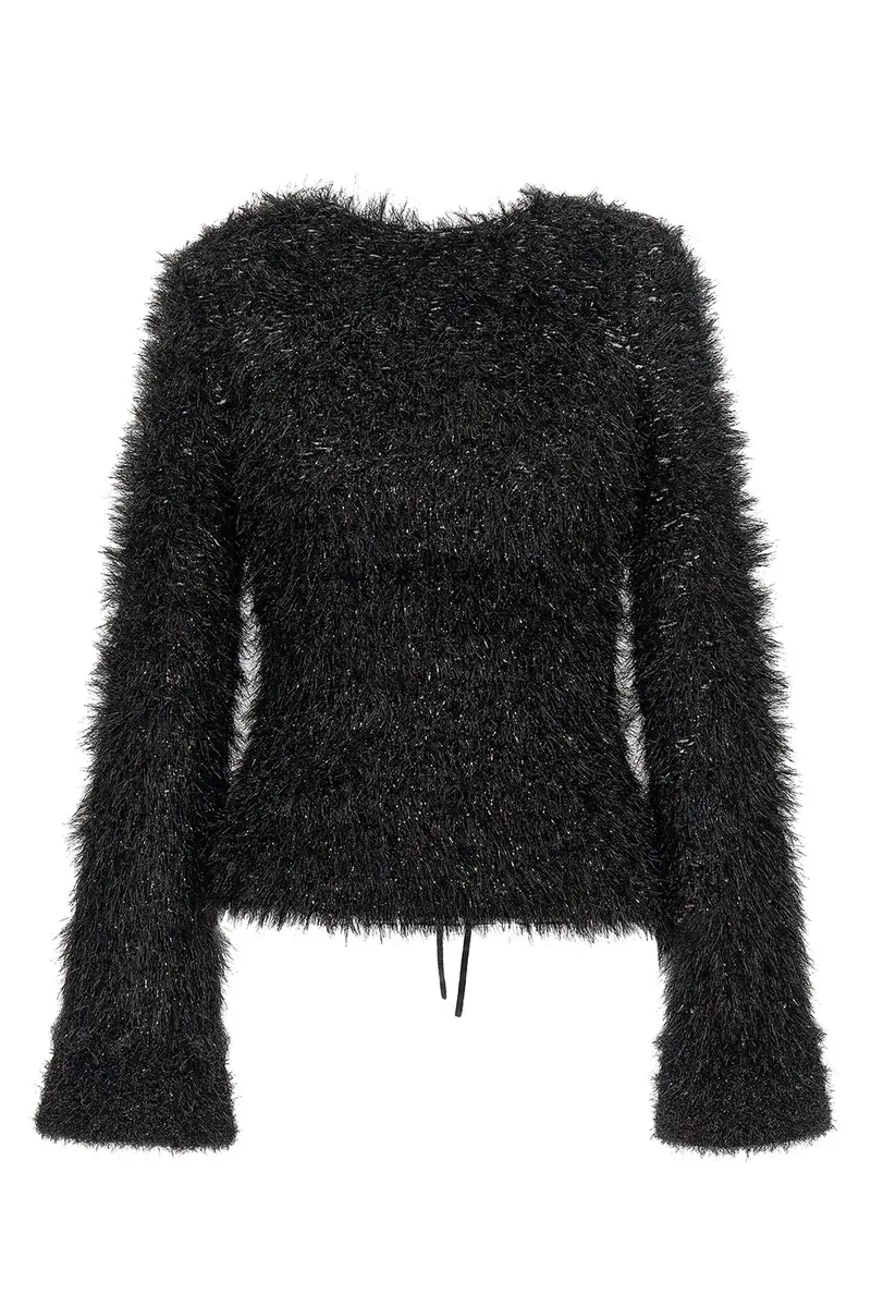 Maglione Lurex Cut Out Nero