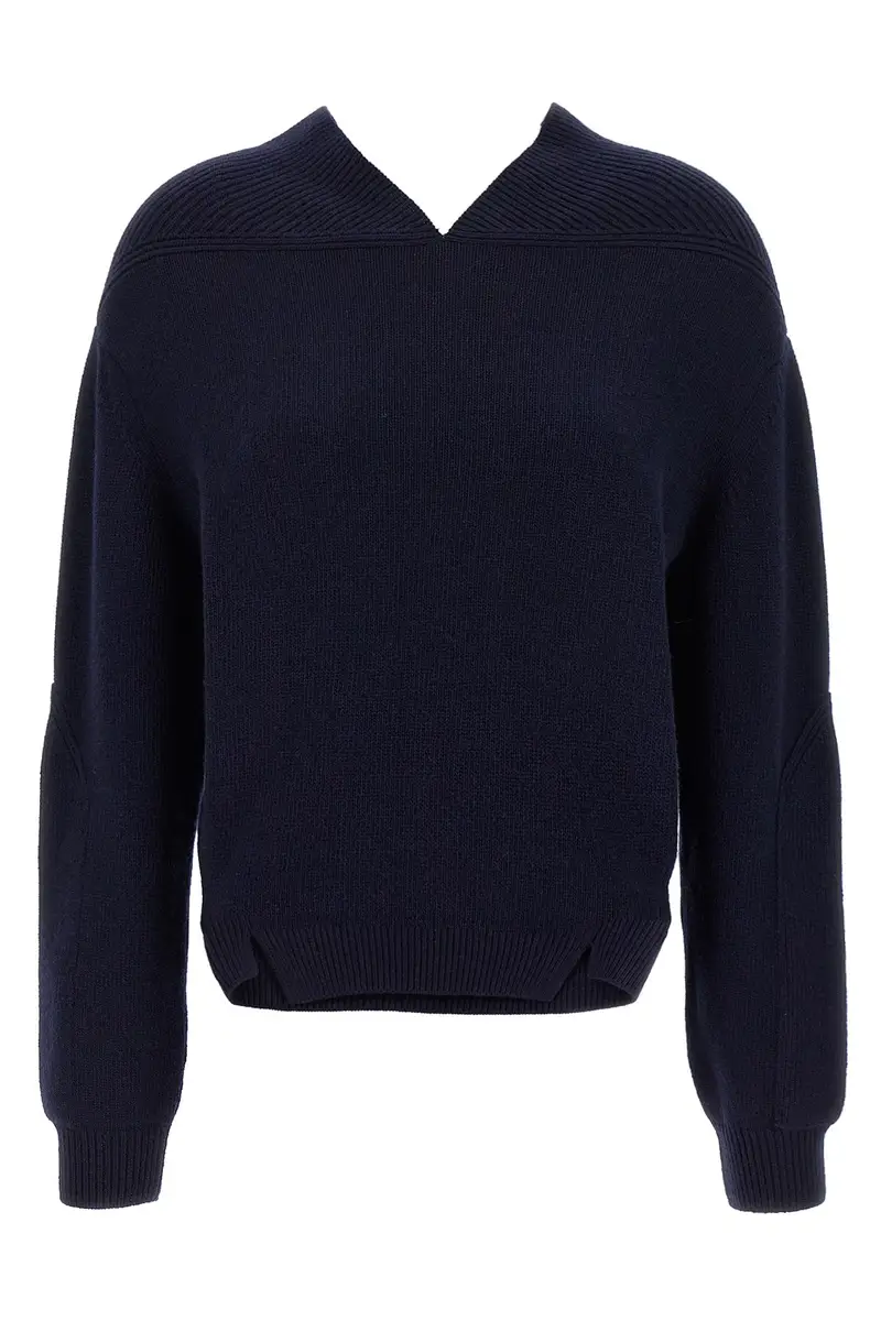 Maglione 'V-Neck Yoke Detail' Blu