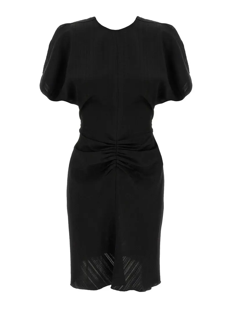 Mini vestito di vita raccolta Nero