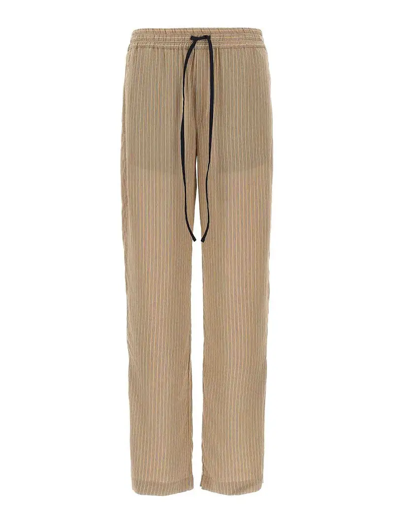 Pantaloni del pigiama dettagli a piega Marrone