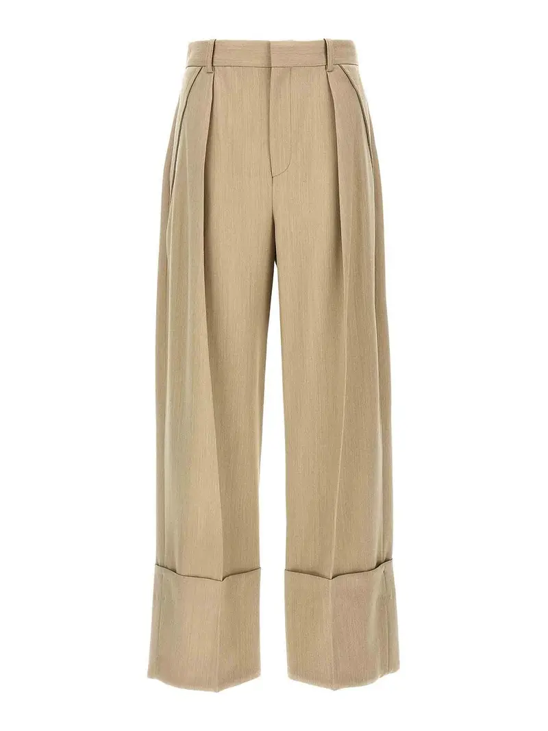 Pantaloni di rialzo maxi Beige