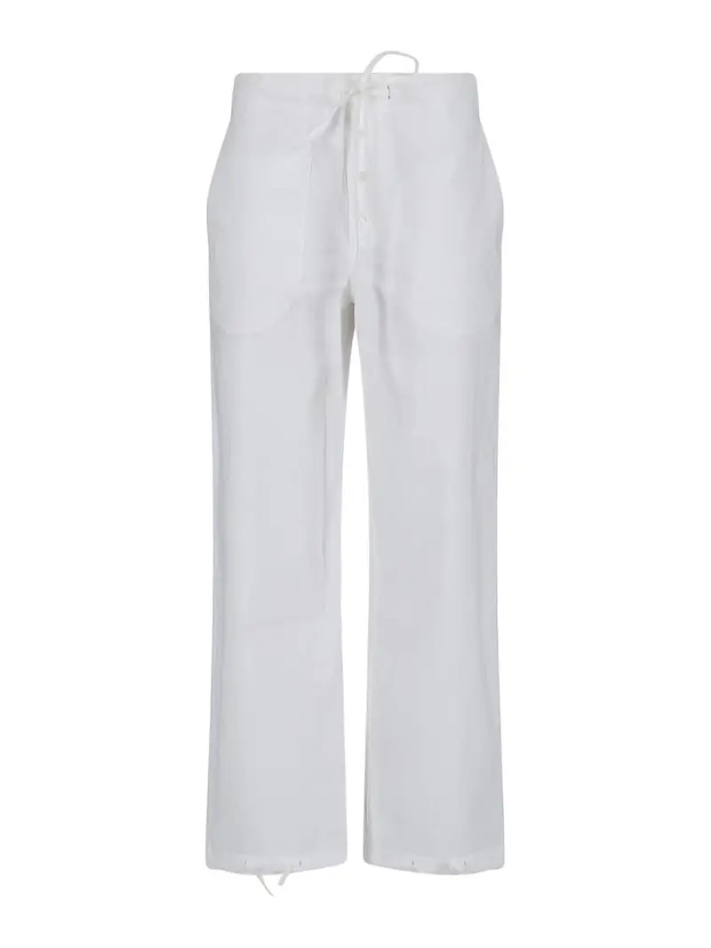 Pantaloni In Popeline Bianco